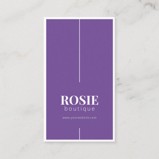 ミニマリストラグジュアリーブティックパープル/ホワイト 名刺 (正面)