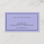 ミニマリストラグジュアリーブティックピンク/ペリウィンクル 名刺 (裏面)