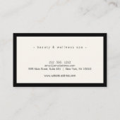 ミニマリストラグジュアリーブティックブラック/アイボリーアポイントメント 名刺 (裏面)