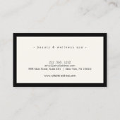 ミニマリストラグジュアリーブティックブラック/アイボリーアポイントメント 名刺 (裏面)