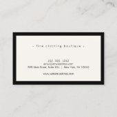 ミニマリストラグジュアリーブティックブラック/アイボリーロイヤリティ 名刺 (裏面)