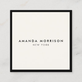ミニマリストラグジュアリーブティックブラック/アイボリー スクエア名刺