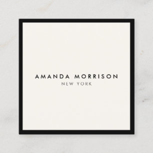ミニマリストラグジュアリーブティックブラック/アイボリー スクエア名刺
