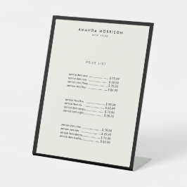 ミニマリストラグジュアリーブティックブラック/アイボリー 台座サイン