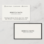 ミニマリストラグジュアリーブティックブラック/アイボリー 名刺 (正面/裏面)
