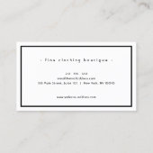 ミニマリストラグジュアリーブティックブラック/アイボリー 名刺 (裏面)