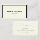 ミニマリストラグジュアリーブティックブラック/アイボリー  名刺 (正面/裏面)