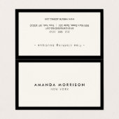 ミニマリストラグジュアリーブティックブラック/アイボリー 名刺 (外部フラット)