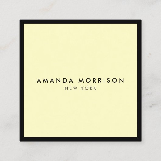 ミニマリストラグジュアリーブティックブラック/イエロー スクエア名刺 (正面)