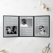 ミニマリストラグジュアリーブティックブラック/グレーパンフレット 三つ折りカード (内部)