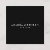 ミニマリストラグジュアリーブティックブラック スクエア名刺 (正面)
