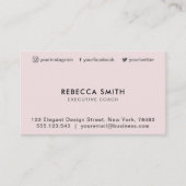 ミニマリストラグジュアリーブティックブラック/パステルピンク 名刺 (正面)