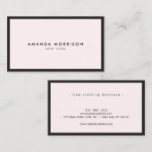 ミニマリストラグジュアリーブティックブラック/パステルピンク 名刺 (正面/裏面)