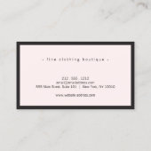ミニマリストラグジュアリーブティックブラック/パステルピンク 名刺 (裏面)