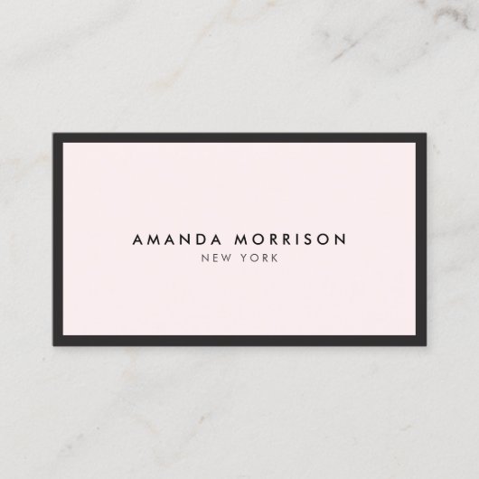 ミニマリストラグジュアリーブティックブラック/パステルピンク 名刺 (正面)