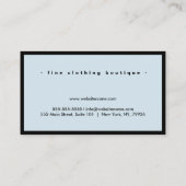 ミニマリストラグジュアリーブティックブラック/ブルー 名刺 (裏面)