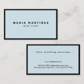 ミニマリストラグジュアリーブティックブラック/ブルー 名刺 (正面/裏面)