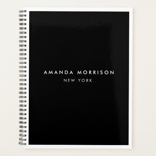 ミニマリストラグジュアリーブティックブラック/ホワイトアポイントメント プランナー手帳 (正面)