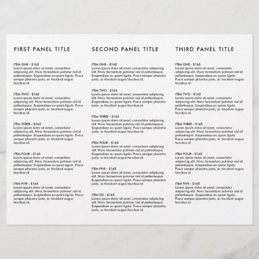 ミニマリストラグジュアリーブティックブラック/ホワイトパンフレット チラシ (裏面)