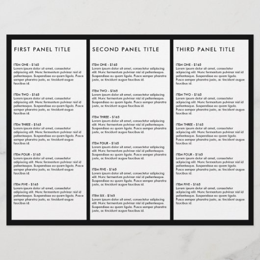 ミニマリストラグジュアリーブティックブラック/ホワイトパンフレット チラシ (裏面)