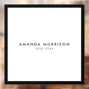 ミニマリストラグジュアリーブティックブラック/ホワイト ウィンドウサイン