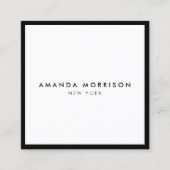 ミニマリストラグジュアリーブティックブラック/ホワイト スクエア名刺 (正面)