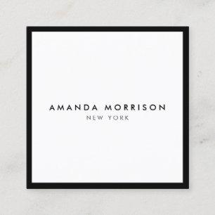 ミニマリストラグジュアリーブティックブラック/ホワイト スクエア名刺
