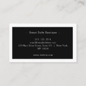 ミニマリストラグジュアリーブティックブラック&ホワイト 名刺 (裏面)