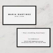 ミニマリストラグジュアリーブティックブラック/ホワイト 名刺 (正面/裏面)