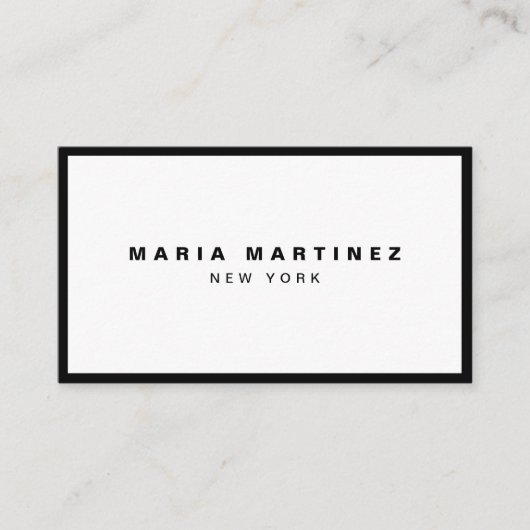 ミニマリストラグジュアリーブティックブラック/ホワイト 名刺 (正面)