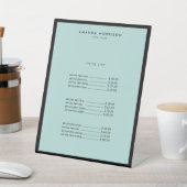 ミニマリストラグジュアリーブティックブラック/ミント 台座サイン (インサイチュ)