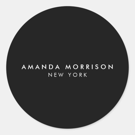 ミニマリストラグジュアリーブティックブラック ラウンドシール (正面)
