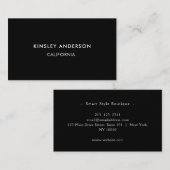 ミニマリストラグジュアリーブティックブラック 名刺 (正面/裏面)