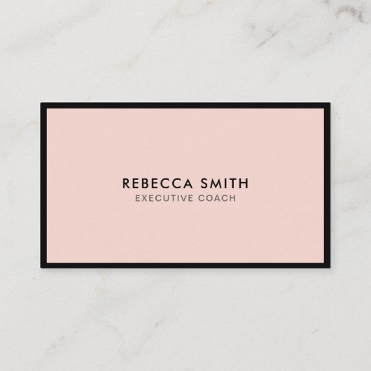 ミニマリストラグジュアリーブティックブラック/赤面ピンク 名刺 (裏面)