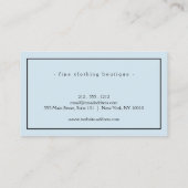 ミニマリストラグジュアリーブティックブルー/ブラック 名刺 (裏面)