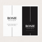 ミニマリストラグジュアリーブティックヘアサロン白黒 名刺 (外部フラット)