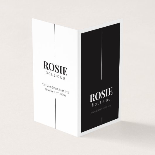 ミニマリストラグジュアリーブティックヘアサロン白黒 名刺 (外部)