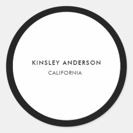 ミニマリストラグジュアリーブティックホワイトアンドブラック ラウンドシール