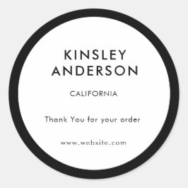 ミニマリストラグジュアリーブティックホワイトアンドブラック ラウンドシール