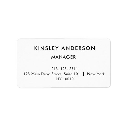 ミニマリストラグジュアリーブティックホワイトアンドブラック ラベル (正面)