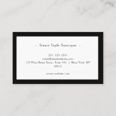 ミニマリストラグジュアリーブティックホワイトアンドブラック 名刺 (裏面)