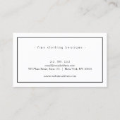 ミニマリストラグジュアリーブティックホワイト/ブラック 名刺 (裏面)