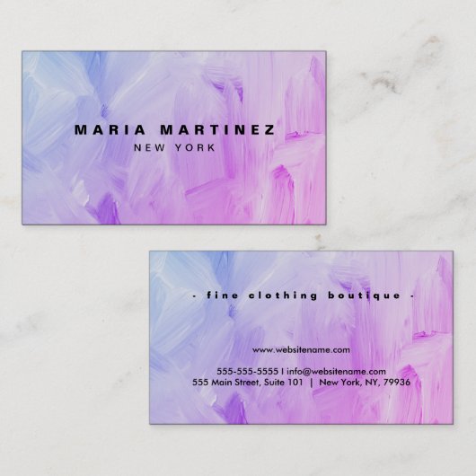 ミニマリストラグジュアリーブティック抽象芸術ウォーターカラー 名刺 (正面/裏面)