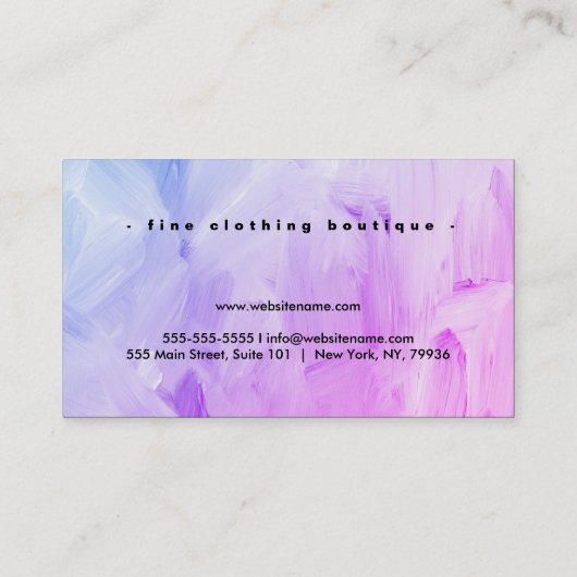 ミニマリストラグジュアリーブティック抽象芸術ウォーターカラー 名刺 (裏面)