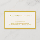 ミニマリストラグジュアリーブティック金ゴールド/アイボリー 名刺 (裏面)