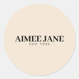 **ミニマリストラグジュアリーブティック ダークアイボリー** ラウンドシール