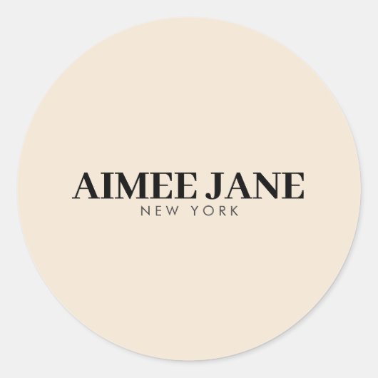 **ミニマリストラグジュアリーブティック ダークアイボリー** ラウンドシール (正面)