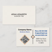 ミニマリストラグジュアリーブティック（QRコード）アイボリー 名刺 (正面/裏面)