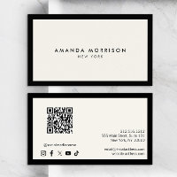 ミニマリストラグジュアリーブラック/アイボリーQRコードソーシャルメディア