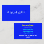 ミニマリストラグジュアリーブルーカラーエレガント- シンプル 名刺 (正面/裏面)